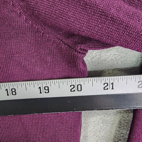 Womens Burgundy Calvin Klein Sweater Mock Neck Long Sleeve Button Detail Size L - Picture 11 of 13